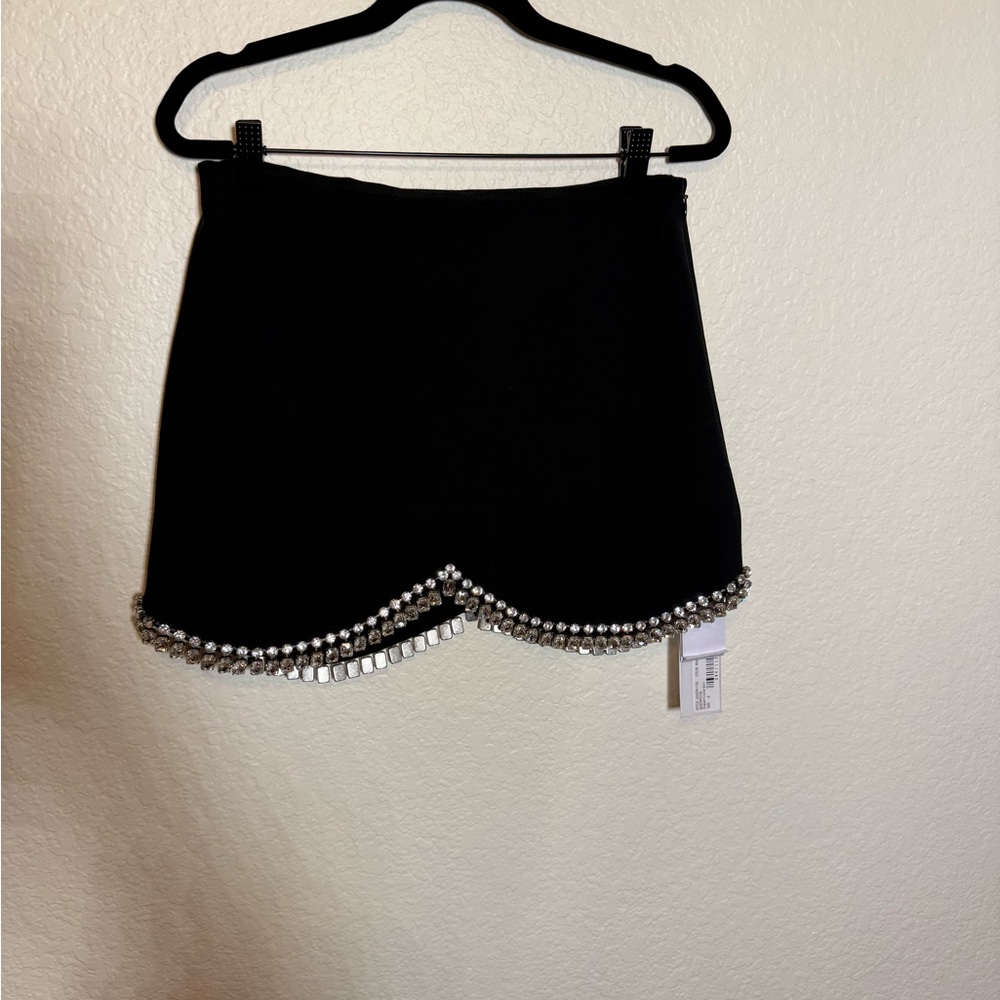 AREA Black Draped Crystal Mini Skirt - Picture 12 of 12
